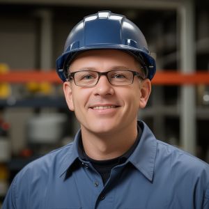 Professional technician portrait for company story team section